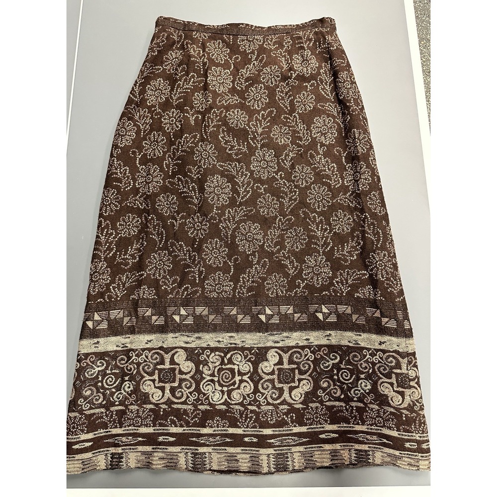 Vtg Coldwater Creek Floral Maxi Skirt Womens Sz  12 Flowy Cottage Core Layered